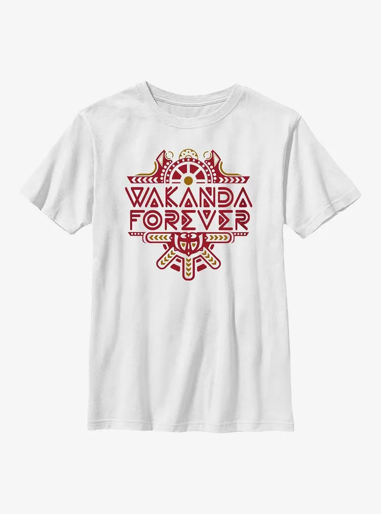 Marvel Black Panther: Wakanda Forever Intricate Logo Youth T-Shirt