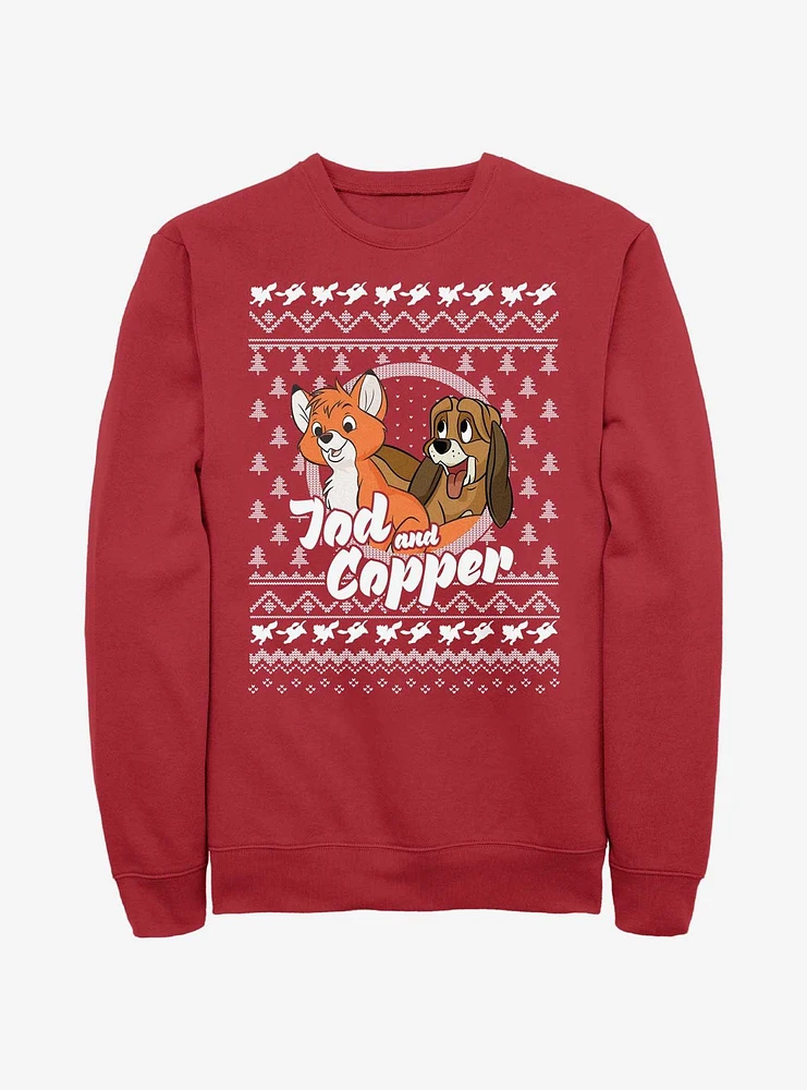 Disney the Fox and Hound Tod Copper Ugly Christmas Sweatshirt