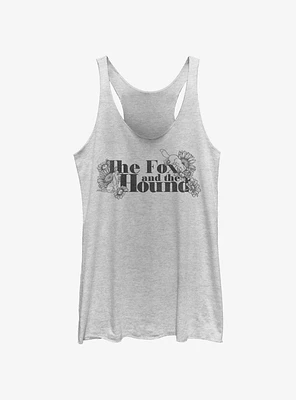 Disney the Fox and Hound Floral Logo Girls Tank