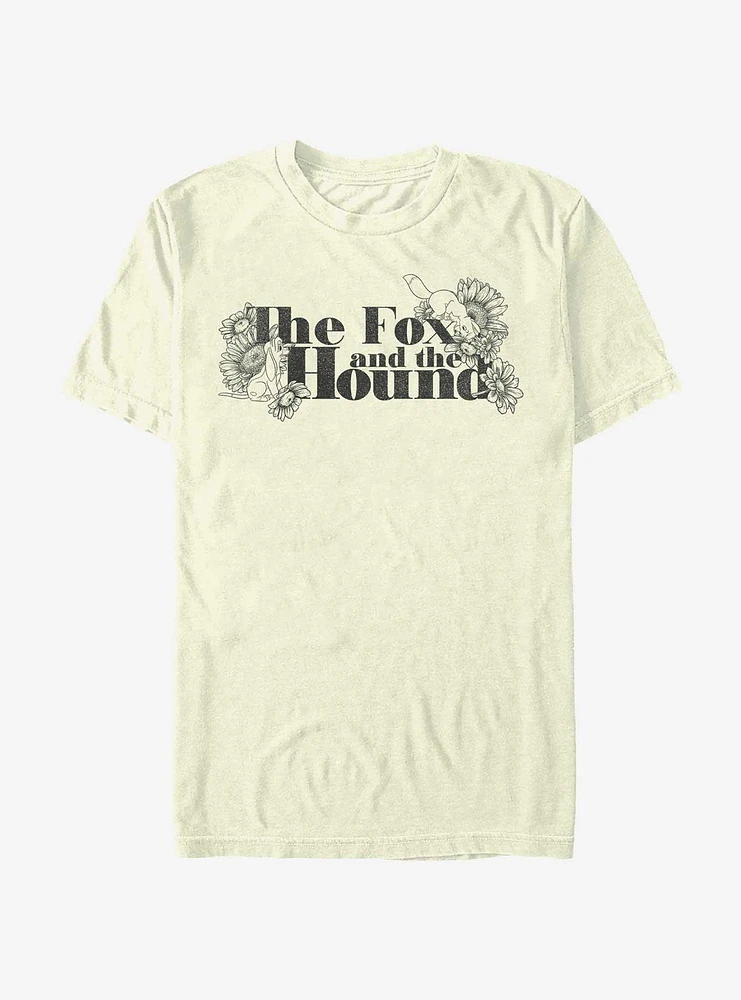 Disney the Fox and Hound Floral Logo T-Shirt