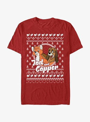 Disney the Fox and Hound Tod Copper Ugly Christmas T-Shirt