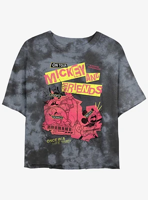 Disney Mickey Mouse Punk Rock Tour Tie-Dye Girls Crop T-Shirt