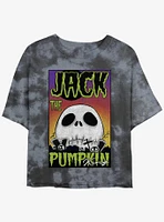 Disney The Nightmare Before Christmas Jack Pumpkin King Skull Poster Tie-Dye Girls Crop T-Shirt
