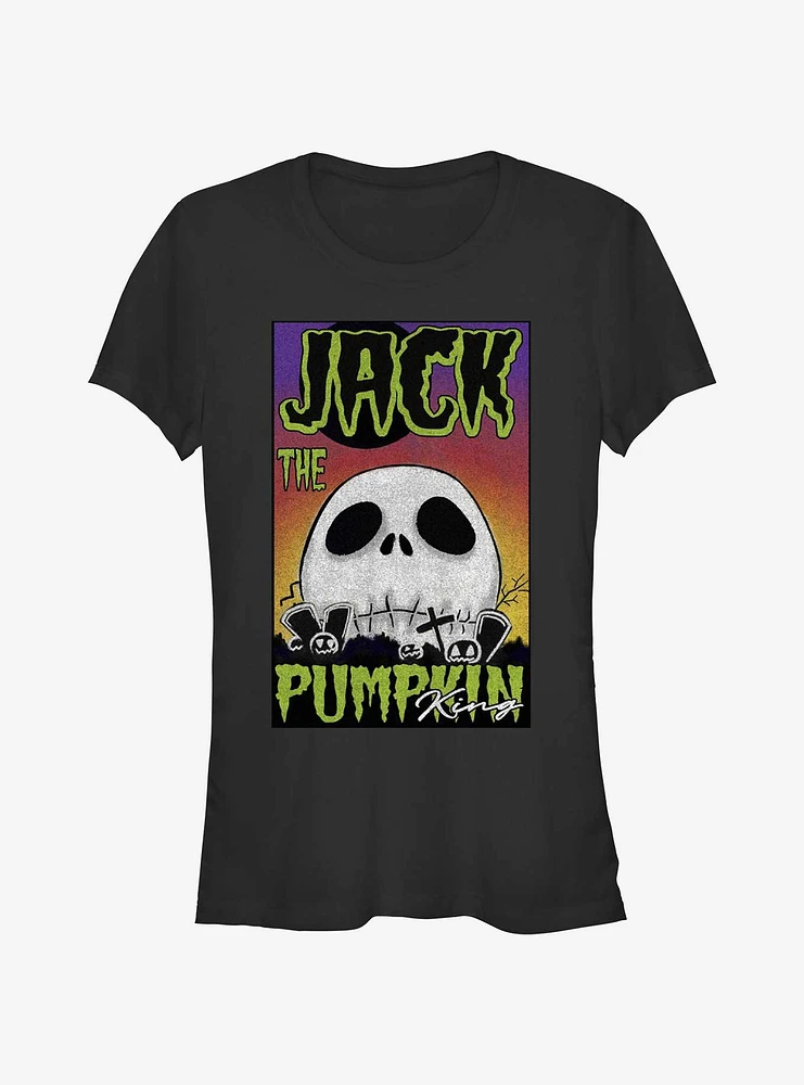 Disney The Nightmare Before Christmas Jack Pumpkin King Skull Poster Girls T-Shirt