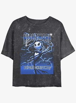 Disney The Nightmare Before Christmas Electric Jack Mineral Wash Girls Crop T-Shirt