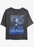 Disney The Nightmare Before Christmas Electric Jack Mineral Wash Girls Crop T-Shirt