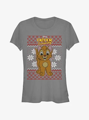 Disney Oliver & Company Ugly Christmas Girls T-Shirt