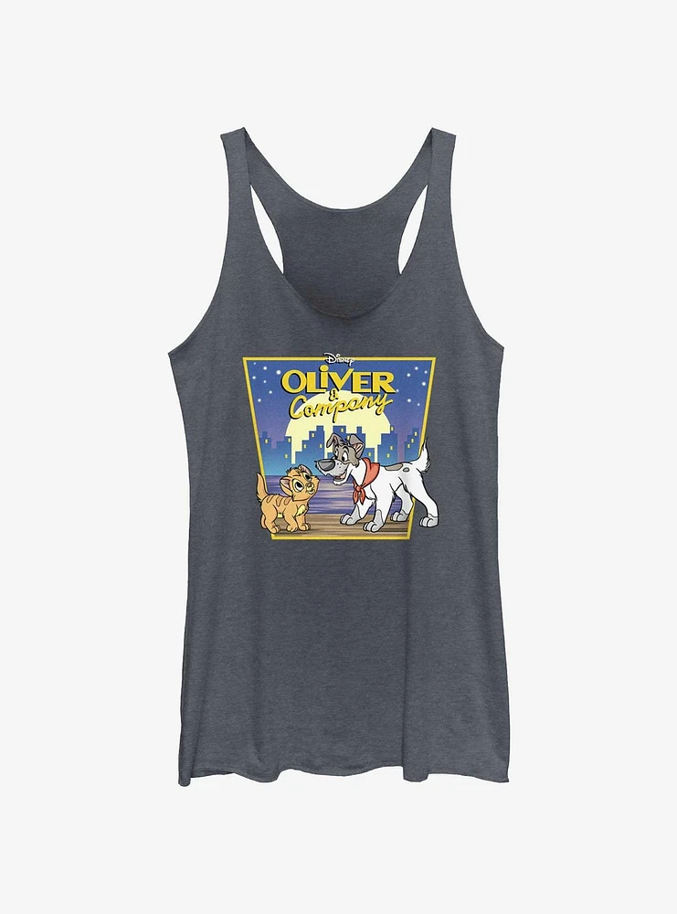 Disney Oliver & Company City Lights Poster Girls Tank