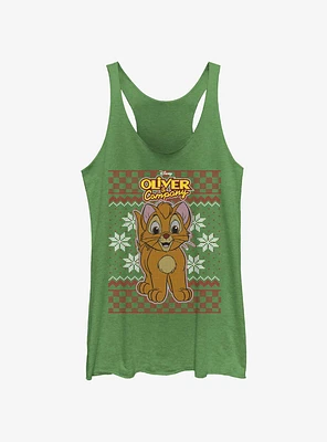 Disney Oliver & Company Ugly Christmas Girls Tank