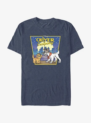 Disney Oliver & Company City Lights Poster T-Shirt