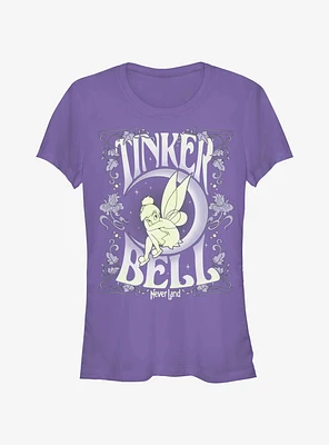 Disney Tinker Bell Floral Fairy Poster Girls T-Shirt