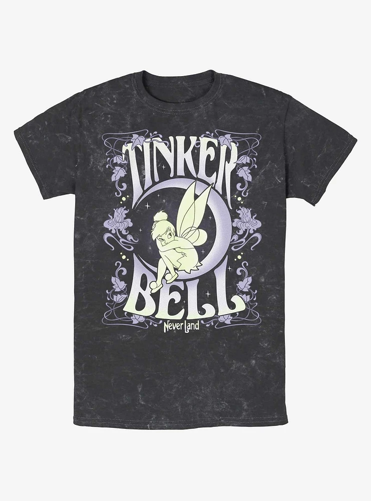 Disney Tinker Bell Floral Fairy Poster Mineral Wash T-Shirt