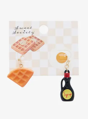 Sweet Society Syrup & Waffle Mismatch Drop Earrings