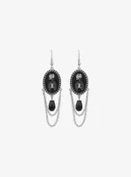 Social Collision Skeleton Cameo Chain Earrings