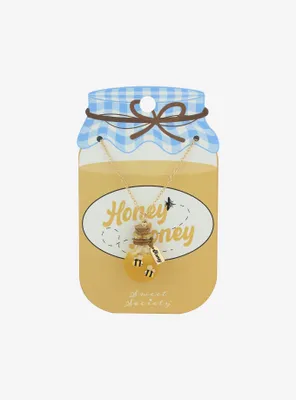 Sweet Society Honey Bottle Bee Necklace