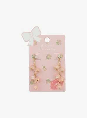 Sweet Society Pink Flower Drop Earrings