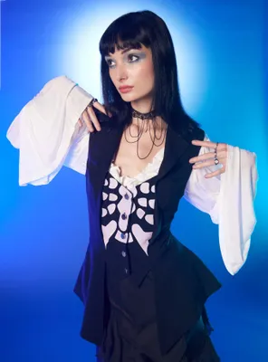 Corpse Bride Skeleton Hi-Low Girls Waistcoat Vest