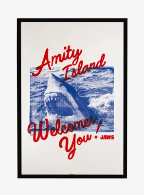 Jaws Amity Island Welcomes You! Framed Poster