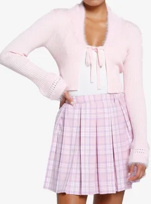 Sweet Society Pink Faux Fur Girls Cardigan