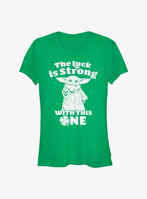 Star Wars The Mandalorian Strong With Luck Girls T-Shirt