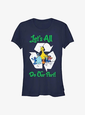 Sesame Street Let's All Do Our Part Girls T-Shirt