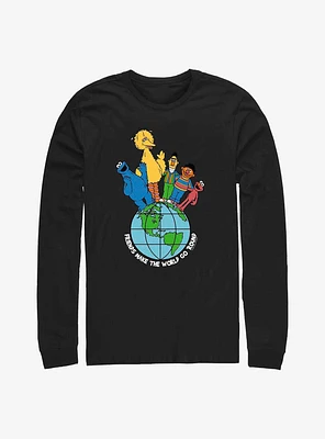 Sesame Street Friends Make The World Long-Sleeve T-Shirt