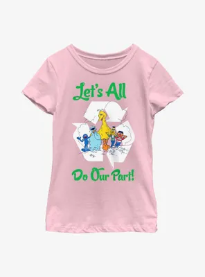 Sesame Street Let's All Do Our Part Youth Girls T-Shirt