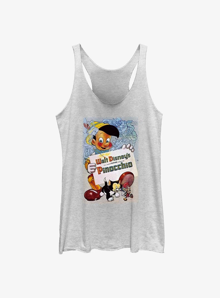 Disney Pinocchio Vintage Cover Girls Raw Edge Tank