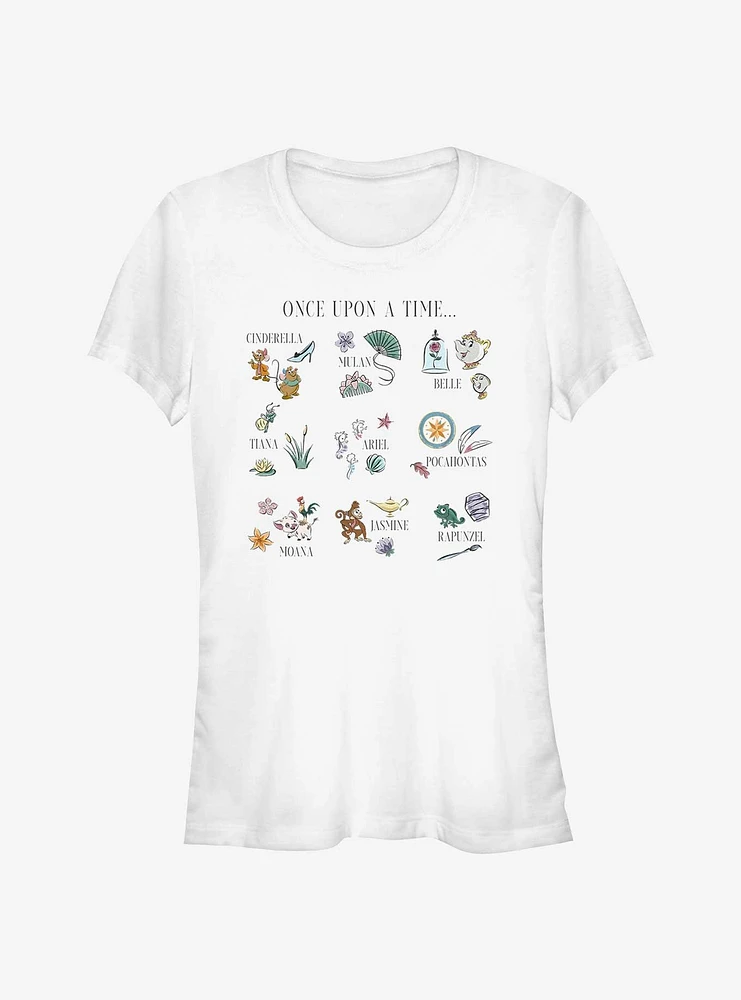 Disney Princesses Once Upon A Grid Girls T-Shirt