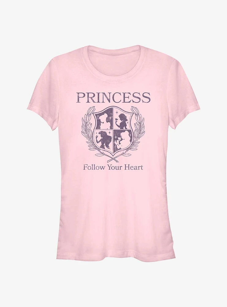 Disney Princesses Follow Your Heart Crest Girls T-Shirt