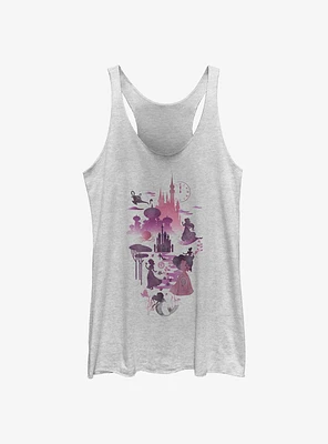 Disney Prncss And Castles Silhouttes Girls Raw Edge Tank