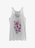 Disney Prncss And Castles Silhouttes Girls Raw Edge Tank
