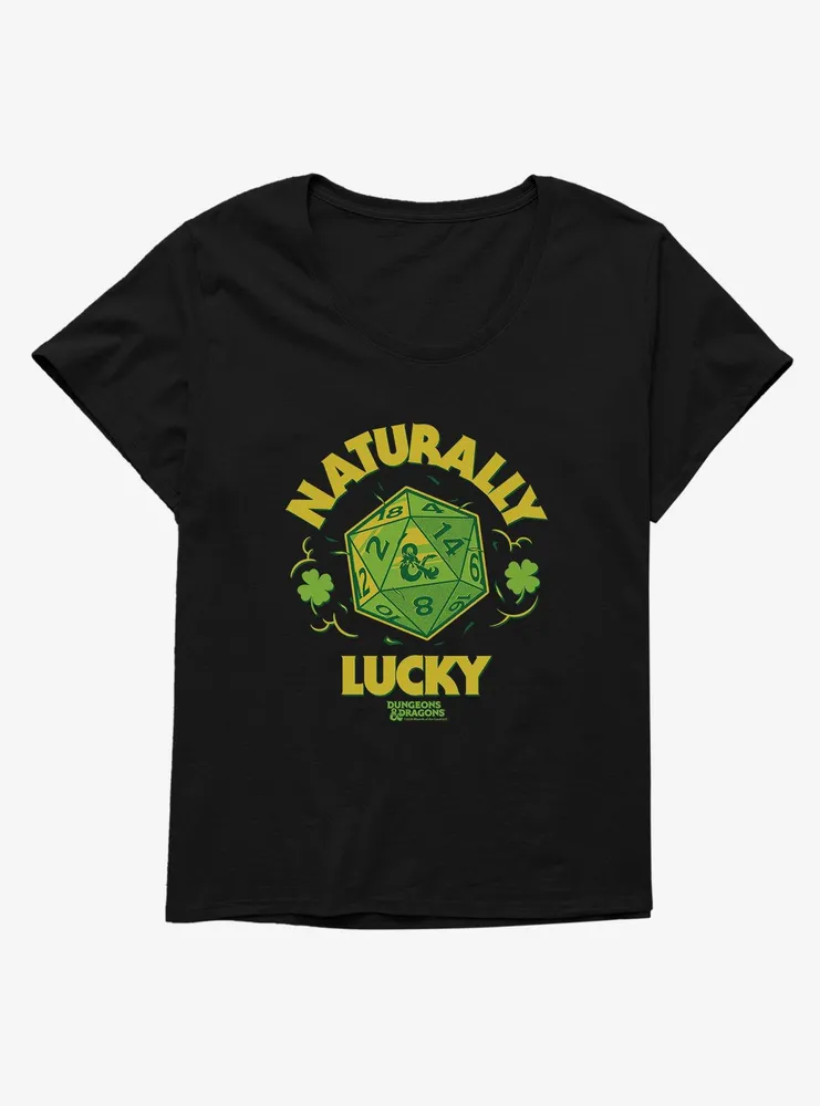 Dungeons & Dragons Naturally Lucky Dice Womens T-Shirt Plus