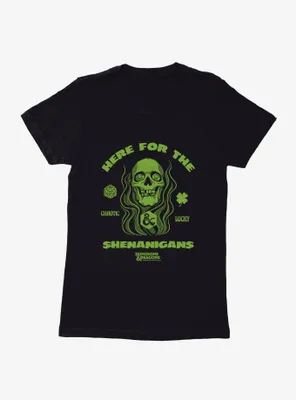 Dungeons & Dragons Here For The Shenanigans Skull Womens T-Shirt