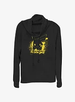 Pokemon Pikachu Graffiti Long-Sleeve Cowl Neck Top