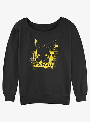 Pokemon Pikachu Graffiti Slouchy Sweatshirt
