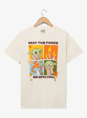 Star Wars The Mandalorian Grogu Mushroom Squares Women's T-Shirt - BoxLunch Exclusive