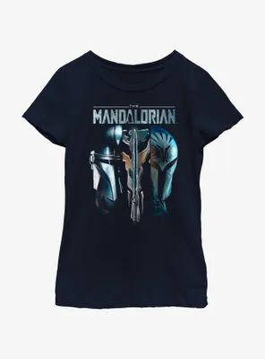 Star Wars The Mandalorian Din Djarin & Bo-Katan Mythosaur Youth Girls T-Shirt BoxLunch Web Exclusive