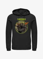 Star Wars The Mandalorian Grogu Hugging An Anzellan Hoodie BoxLunch Web Exclusive