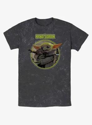 Star Wars The Mandalorian Grogu Hugging An Anzellan Mineral Wash T-Shirt BoxLunch Web Exclusive