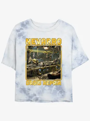Star Wars The Mandalorian Nevarro Droid Repair Tie-Dye Womens Crop T-Shirt