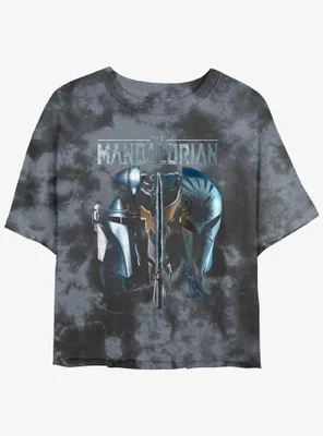 Star Wars The Mandalorian Din Djarin & Bo-Katan Mythosaur Tie-Dye Womens Crop T-Shirt BoxLunch Web Exclusive