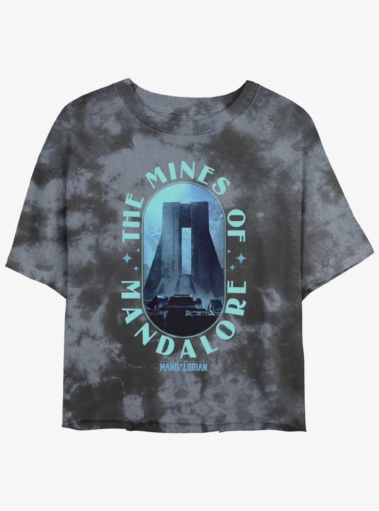 Star Wars The Mandalorian Mines of Mandalore Tie-Dye Womens Crop T-Shirt