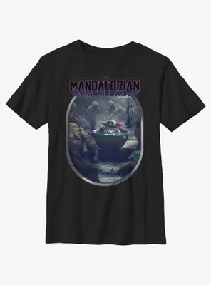 Star Wars The Mandalorian Alamites Attack Grogu Youth T-Shirt