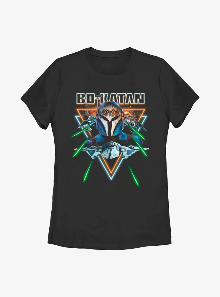 Star Wars The Mandalorian Bo-Katan Dogfight Womens T-Shirt