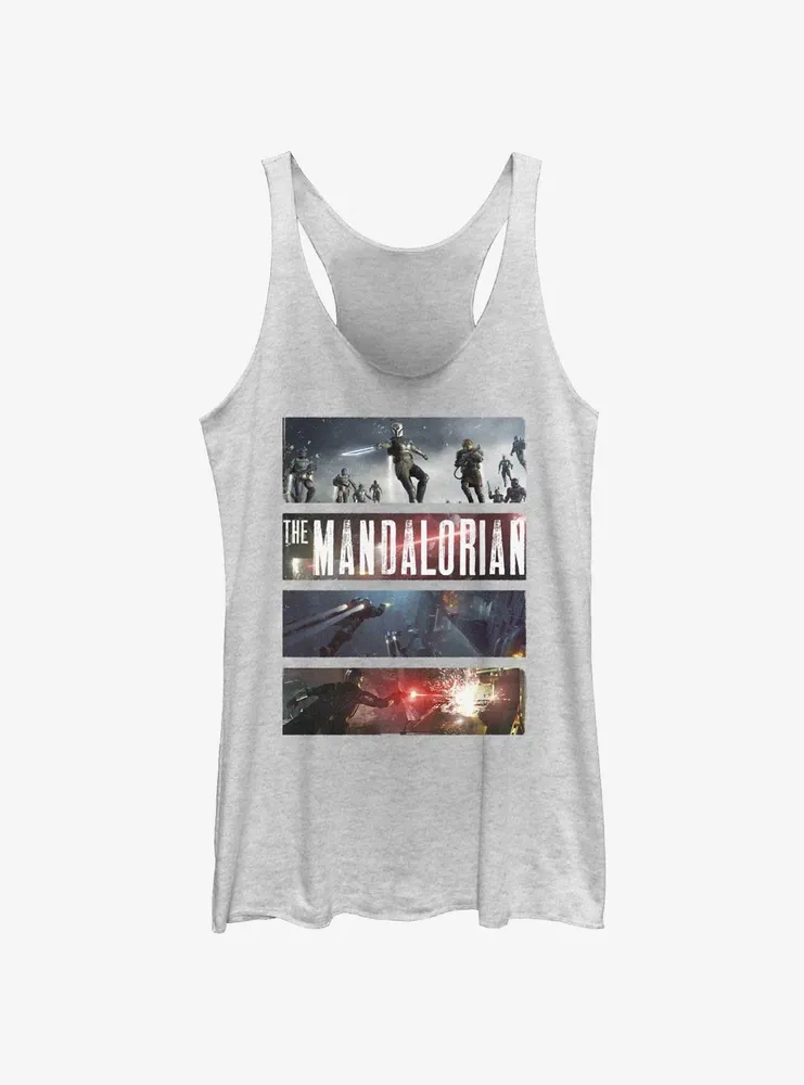 Star Wars The Mandalorian Big Battle Womens Tank Top