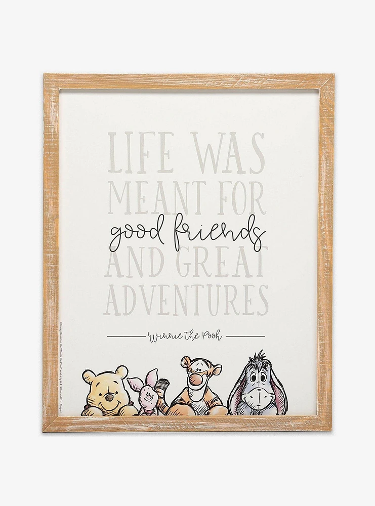 Disney Winnie The Pooh Good Friends & Great Adventures Framed Wood Wall Decor