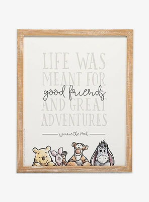 Disney Winnie The Pooh Good Friends & Great Adventures Framed Wood Wall Decor