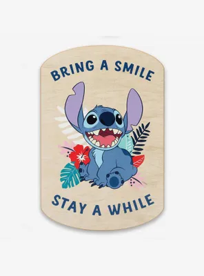 Disney Lilo & Stitch Bring A Smile Stay A While Wood Wall Decor