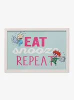 Rugrats Eat Snooze Repeat Framed Wood Wall Decor